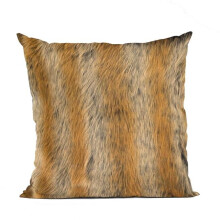 Plutus Brands PBSF2342-P-1220-DP 12 x 20 in. Chinchilla Animal Faux Fur Luxury Throw Pillow, Brown & Gold