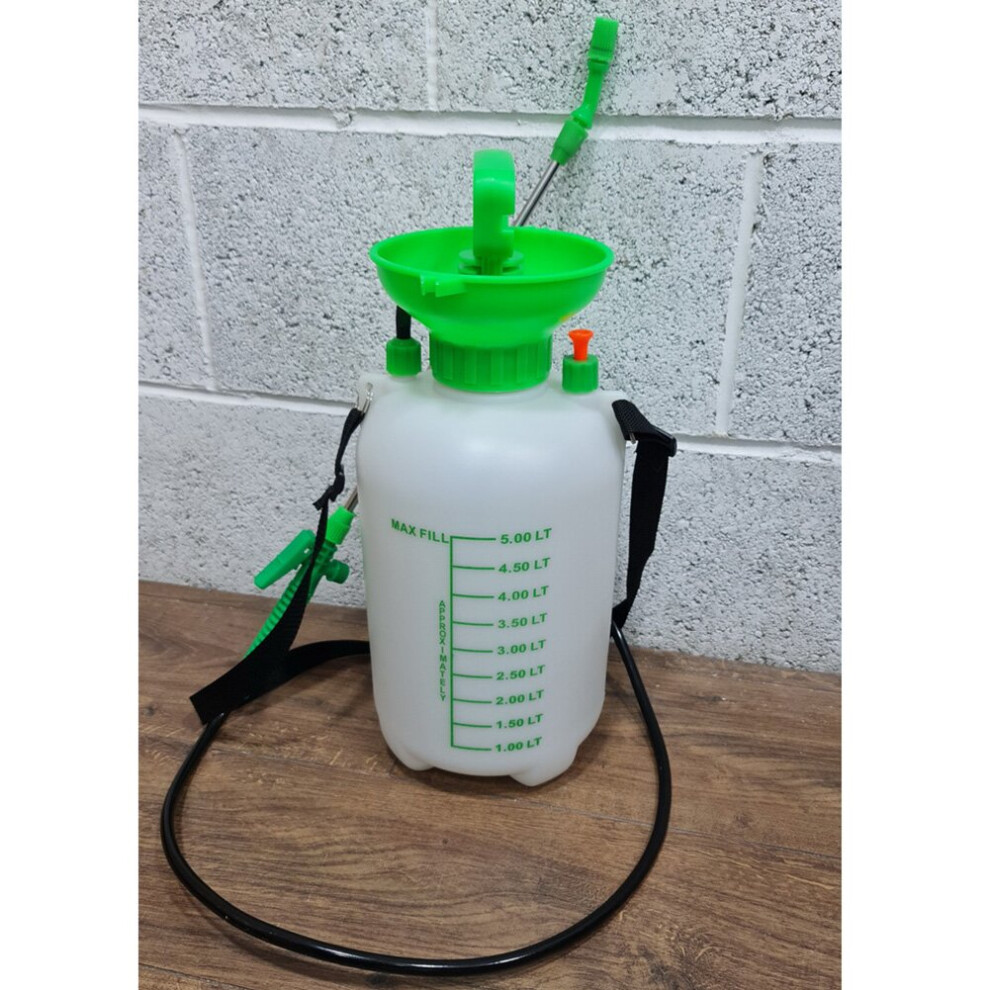 5 LITRE PRESSURE SPRAYER GARDEN PORTABLE HAND PUMP WEED SPRAY BOTTLE