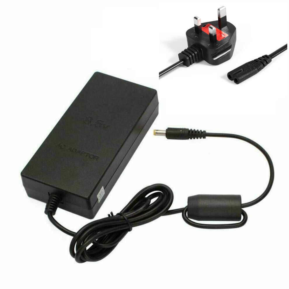 for PS2 Slim Console UK 3 Pin Mains Power Supply Block Brick for PS2 Console