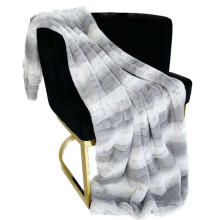 Plutus Brands PBSF2306-96x110T 96 x 110 in. Furever Faux Fur Luxury Throw Blanket, Gray & Silver