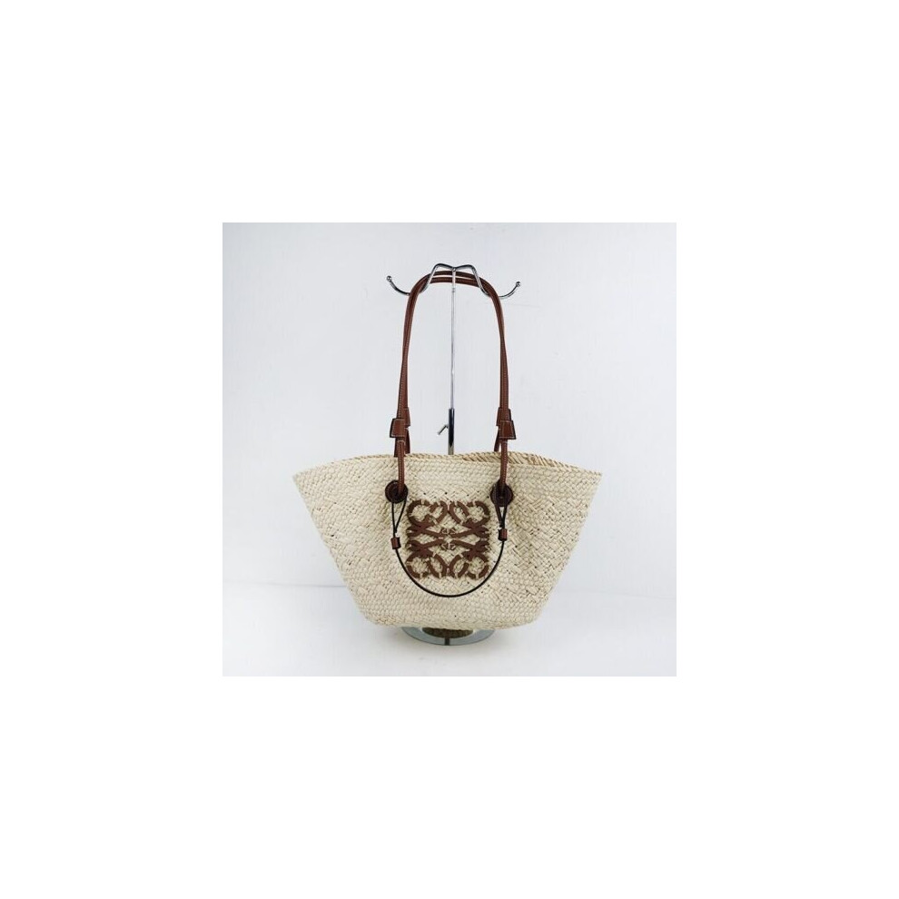 (  beige) Handmade Straw Bags Summer Luxury Shoulder Bag Woven Vegetable Basket Bag