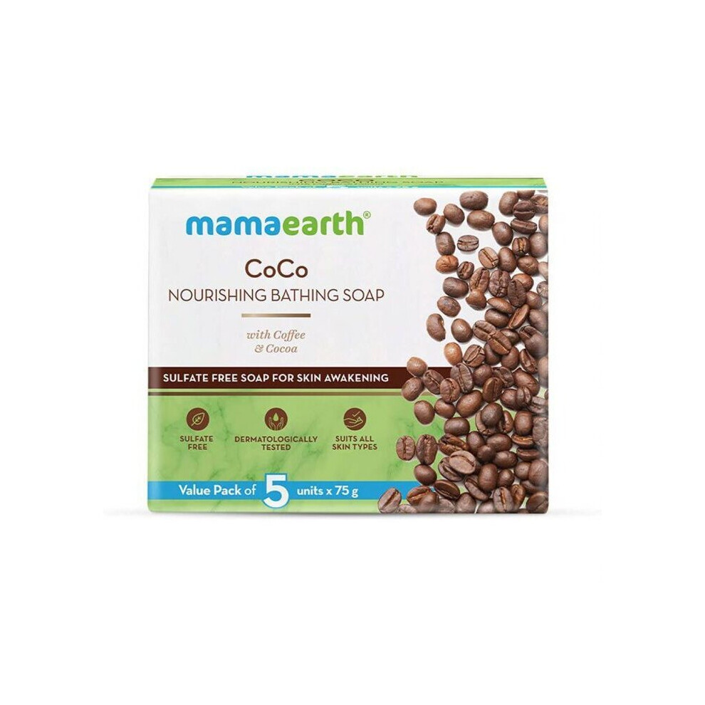 Mamaearth CoCo Nourishing Bathing Bar Soaps For Skin Awakening 5 x 75 g Value Pack