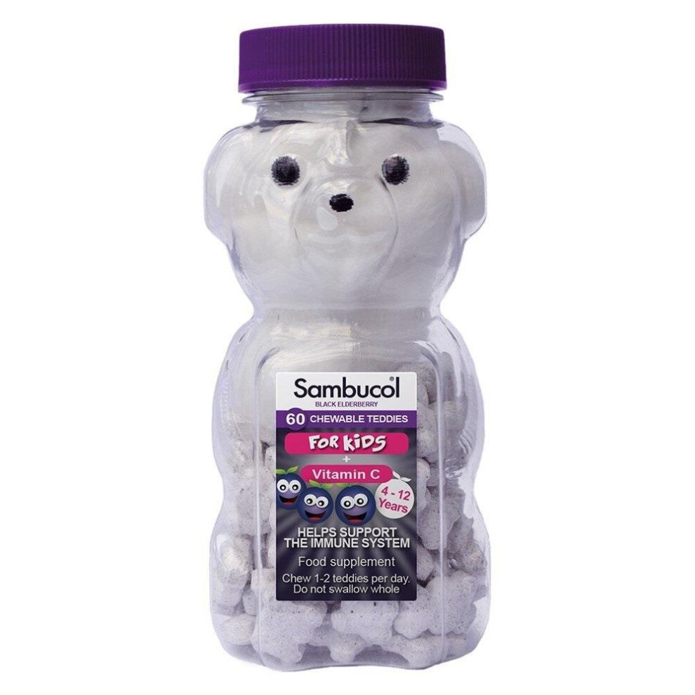 Sambucol Black Elderberry for Kids + Vitamin C Chewable Teddies 60's