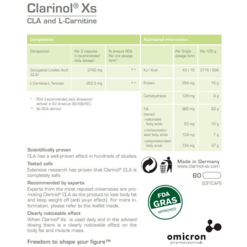 Clarinol-Xs Slimming Softgel Capsules 60's 1