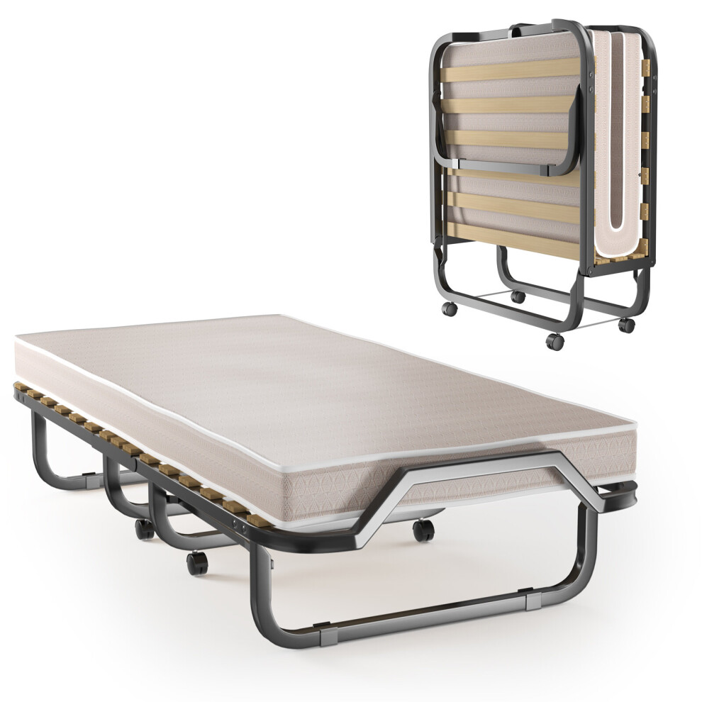 Folding Bed Rollaway Beds Heavy Duty & Sturdy Metal Frame Portable Bed