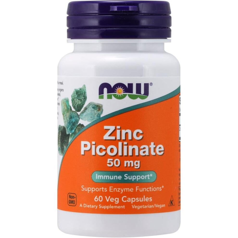 Now Zinc Picolinate | Capsules 60'S Immune Support Supplement - 50Mg