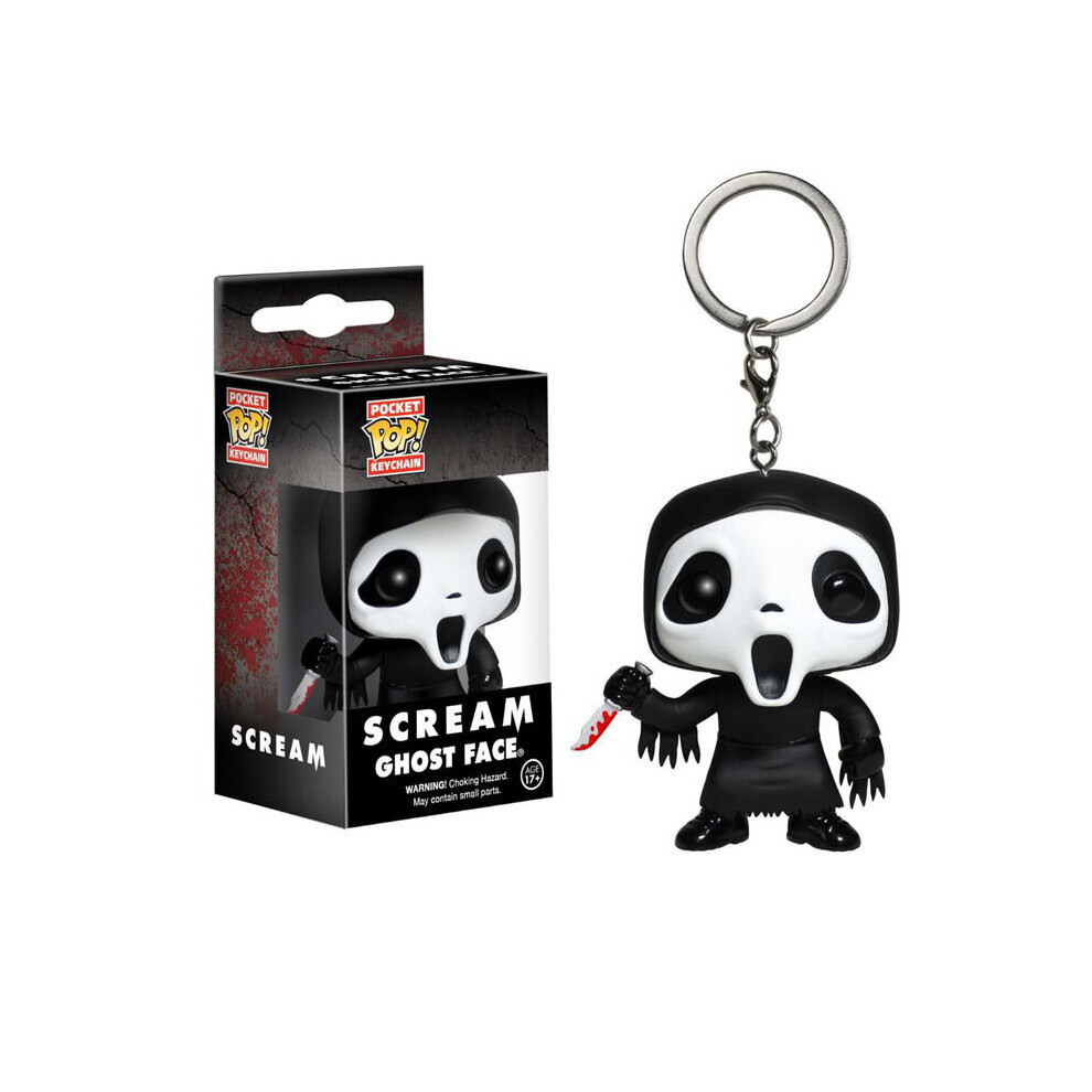 (KeyChain) Ghost Face Scream Terror Figures Toy Key Chain Kids Gifts Collections