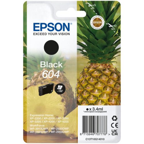 Epson Tinte - EPSON - Ananas 604 - Schwarz - Original - 150 Seiten