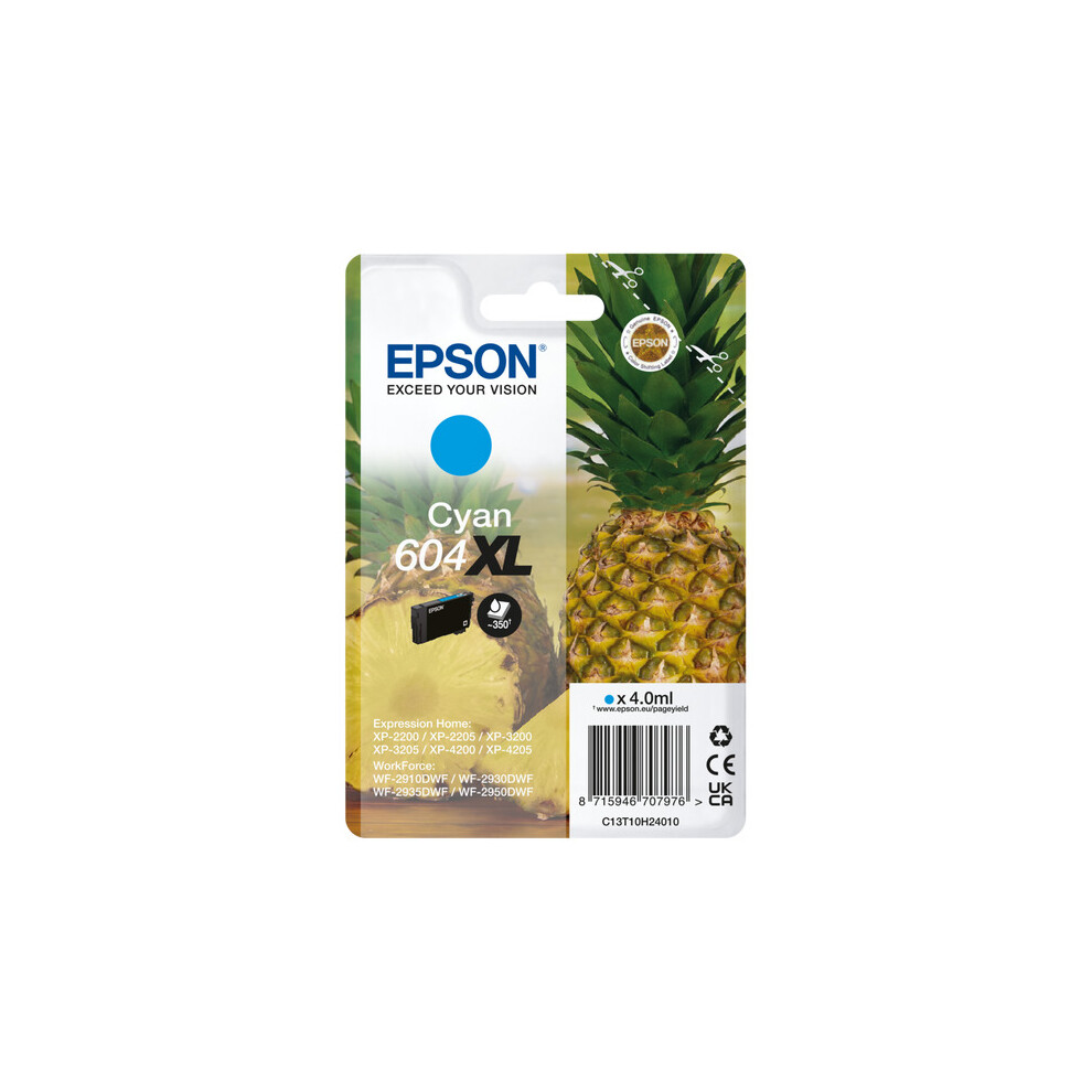 Epson 604XL Pineapple Cyan Ink Cartridge Blue