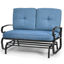 2 Seats Outdoor Swing Glider Chair Patio Loveseat Glider Rocking Bench