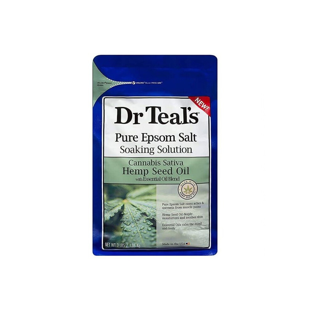 Dr Teal's Pure Epsom Salt Soaking Solution Hemp Seed Oil 1036 g