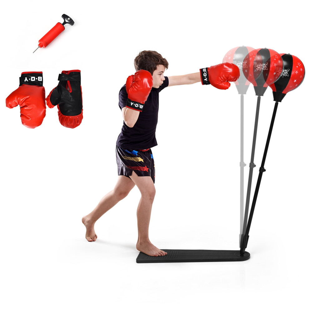 Kids Freestanding Punching Bag Height Adjustable Boxing Bag Set Toy