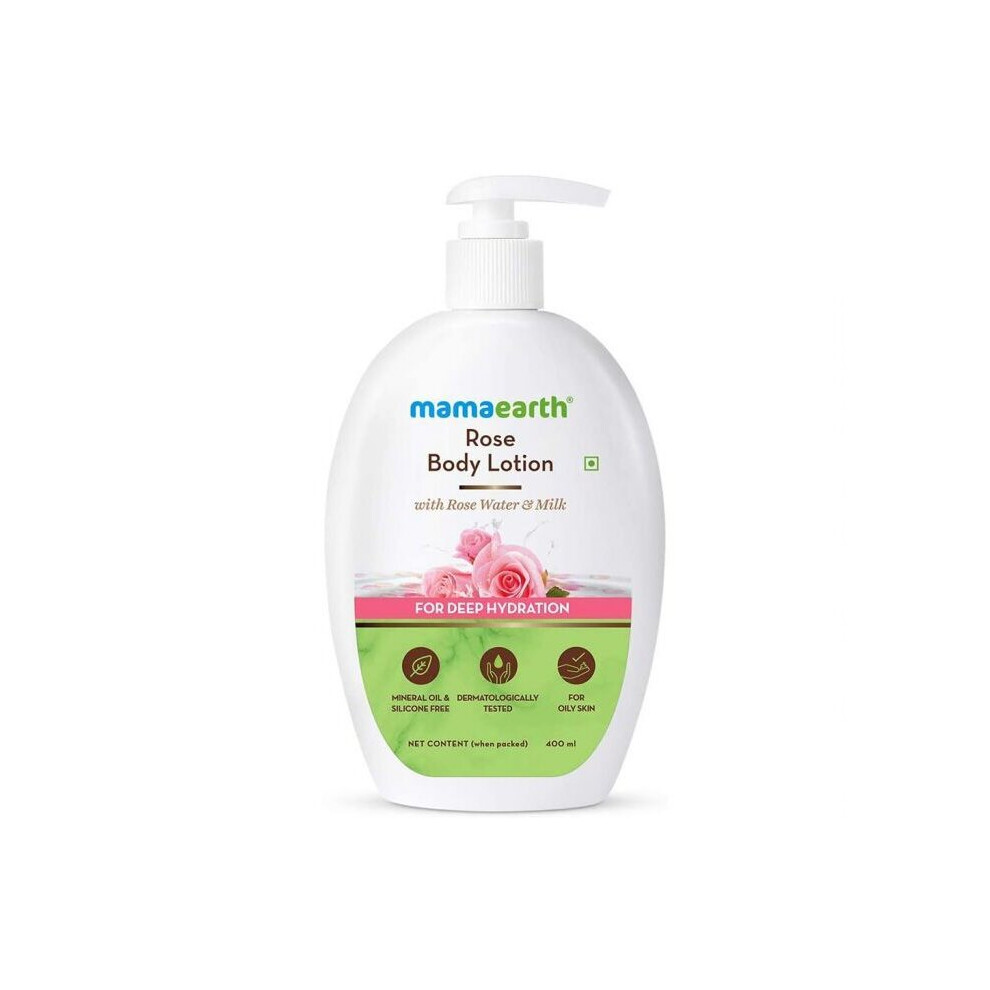Mamaearth Rose Body Lotion With Rose Water And Milk For Deep Hydration 400 mL