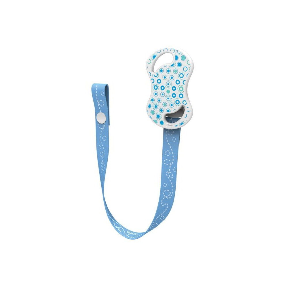 Nuvita Pacifier Holder With Snap Fastener For Baby - Blue