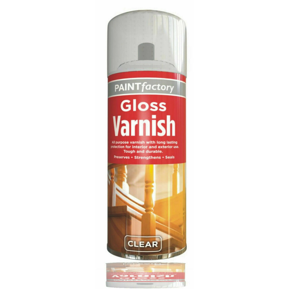 250ml Clear Gloss Varnish Spray Exterior, Interior Aerosol All Purpose