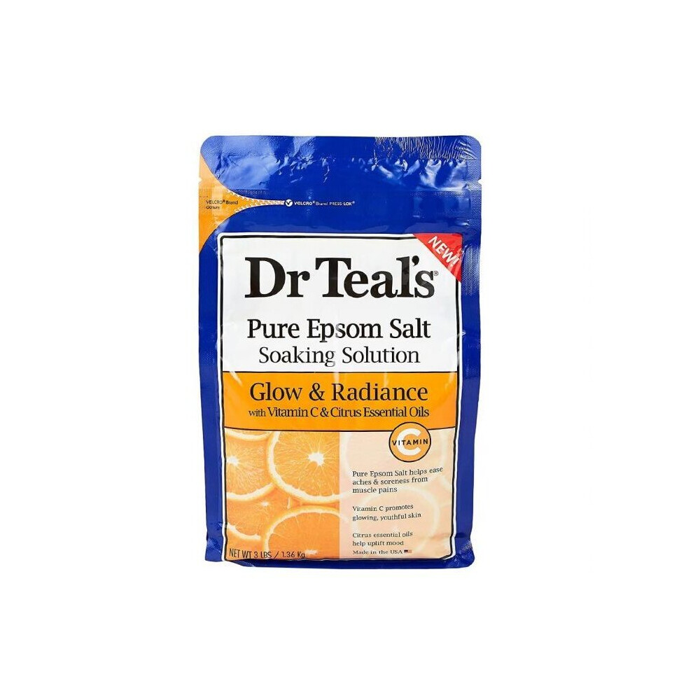 Dr Teal's Pure Epsom Salt Soaking Solution Vitamin C And Citrus Essential Oils 1036 g