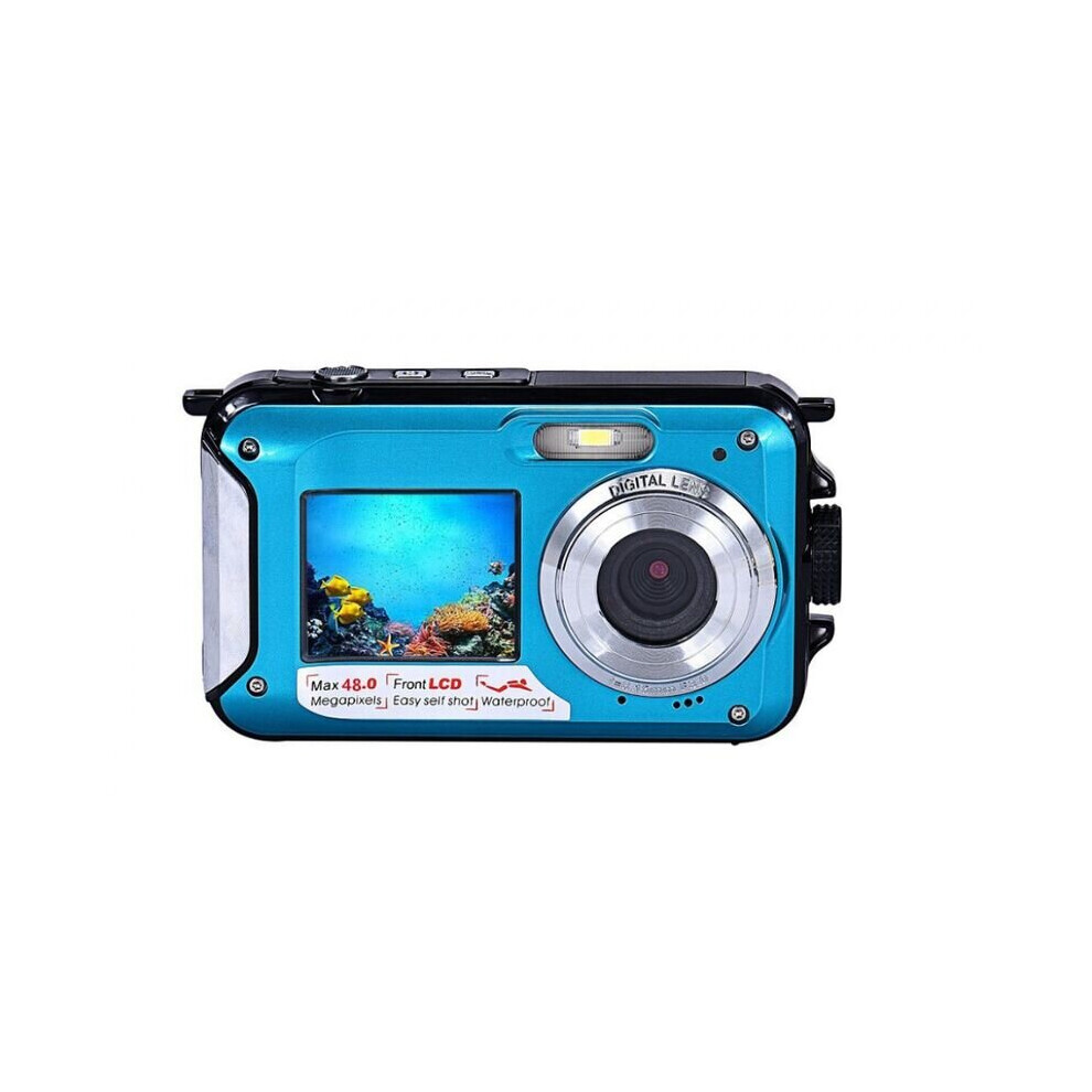 2.7K 48MP 16X Full HD Waterproof Camera, 16X Anti-shake Digital Zoom Waterproof Camera for Snorkeling