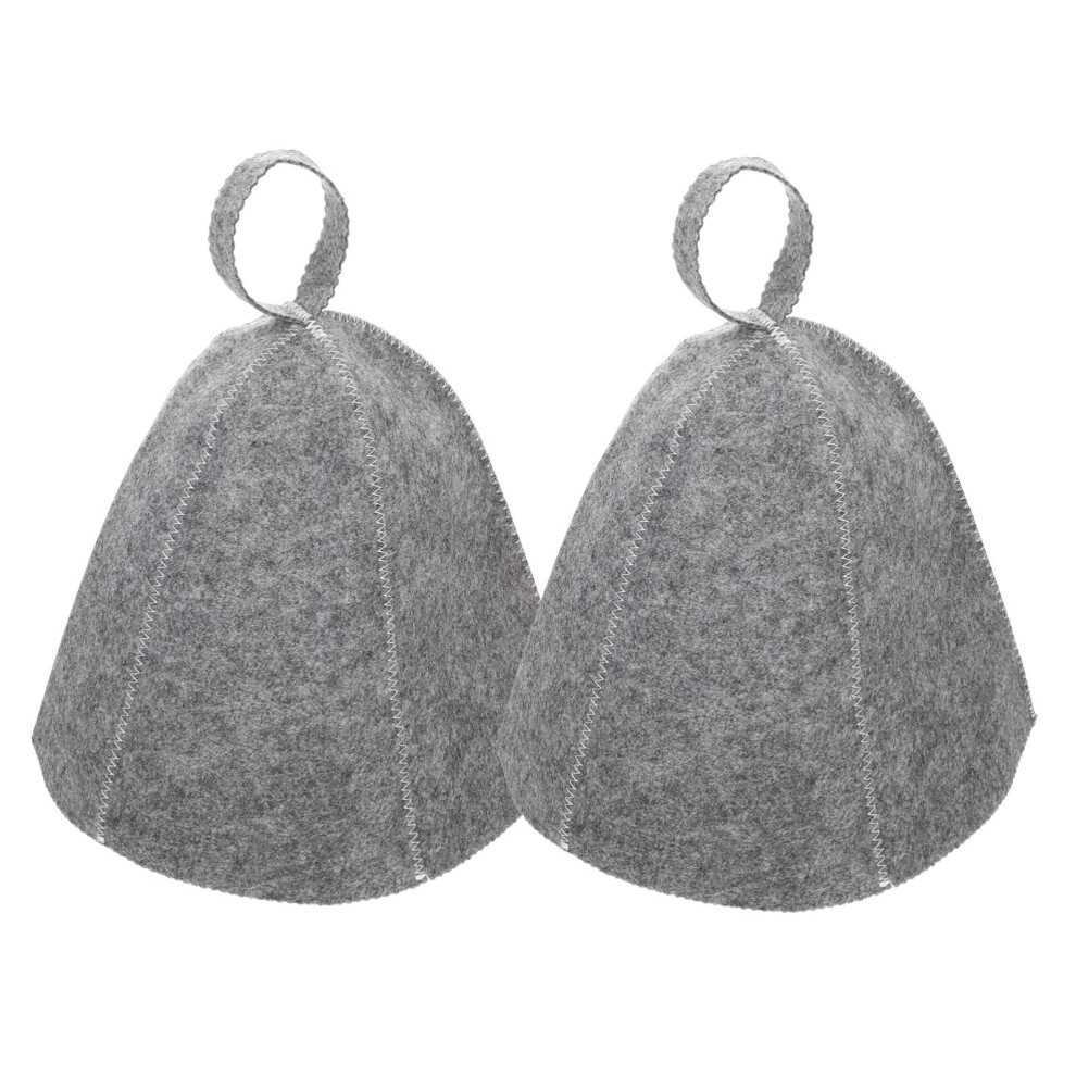 Gopatriot Memory Set Of 2 Original Women's And Women's Wool Sauna Hats Natural Felt Steam Room Sauna Accessories