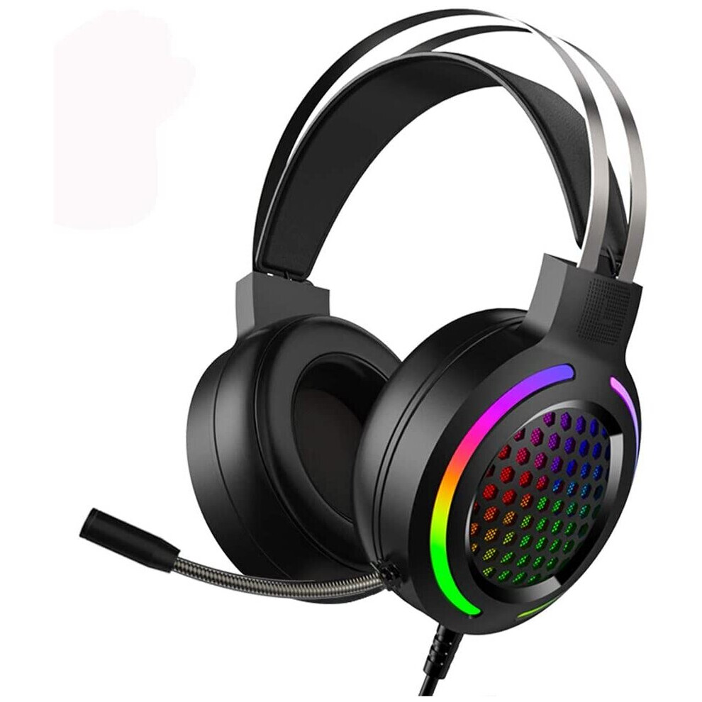 Rgb Backlit Gaming Headset, 3.5Mm Wired With 360 Mic And 3D Surround Sound For Ps4/Xbox One/Mac/Pc (Black) Black 9413633947276