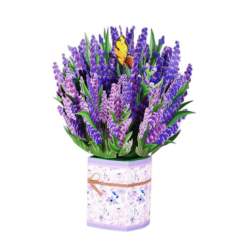 Mother's Day Pop-up Envelope 3D Greeting Card (Lavender)
