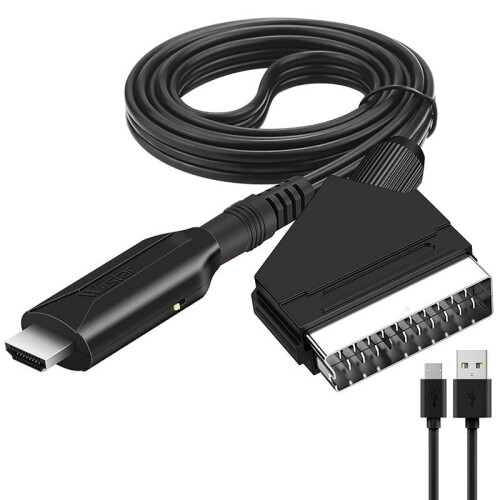 Scart to HDMI Converter with USB Cable Support HDMI 720/1080P