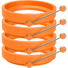 Silicone Egg Ring Pancake Molds Non-Stick Pancake Molds 4-Pack (Blue)