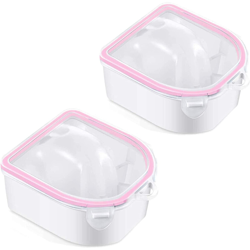 Gopatriot Memory 2 Pack Nail Art Soaking Bowls Nail Art Remover Soaker Treatment Bowls For Spa Tools (Pink)