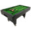 6ft Pool Table,Black/Green,classic, Elegant, Refined Styling, Ball Return System 1