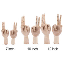 ( Left hand, 12inch) Wooden Hand Drawing Mannequin Hand Movable Limbs Human Artist Model