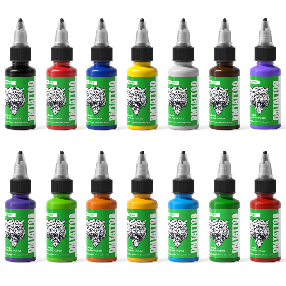 (14Colors Kit) 30ml/Bottle Tattoo Ink Professional Natural Plant
