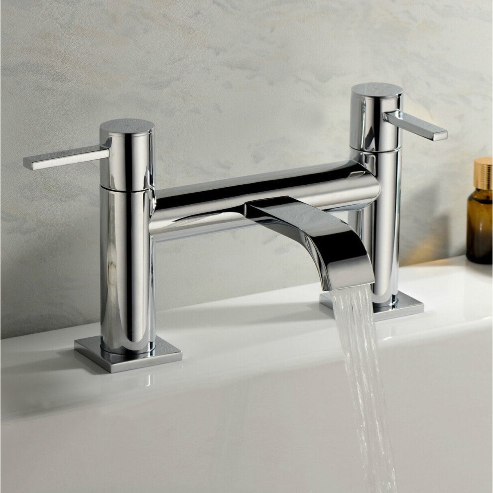 Waterfall Bathroom Bath Filler Modern Tap Solid Brass Chrome Tap| Urban