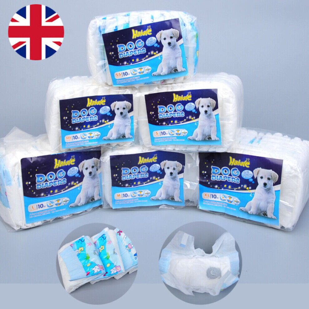 (S) Pet Dog Puppy Disposable Diaper Diapers Pant Nappy Menstrual Sanitary Leak Proof