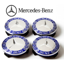 4x Blue Mercedes Benz Wheel Centre Cap 75mm Badge Hub Emblem - Fit All