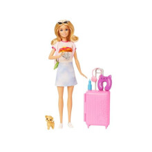 Mattel HJY18 Barbie Doll and Accessories, Blonde with Puppy