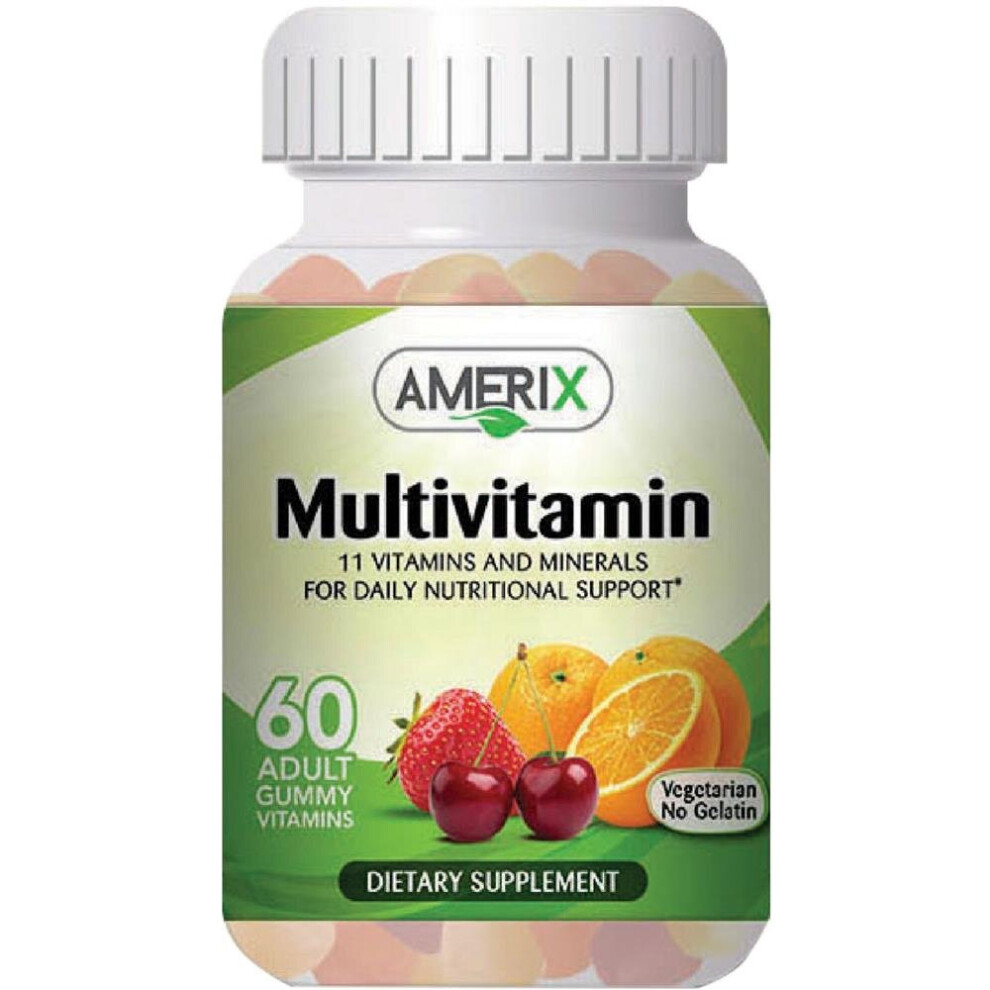 Orange Amerix Multivitamin Adult Gummies Balanced Nutrition Boost 60'S