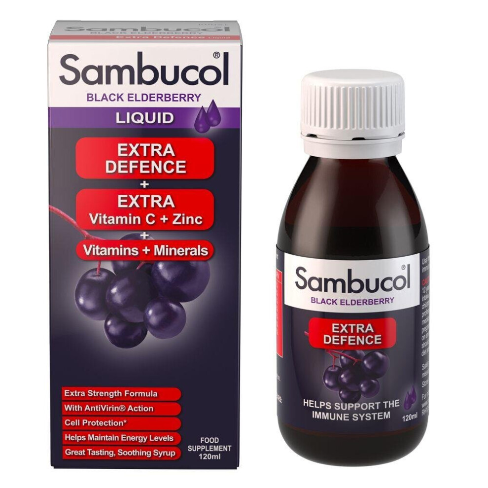 Black Sambucol Elderberry Liquid Extra Defence 120Ml
