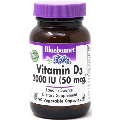Bluebonnet's Vitamin D3 2000 IU Capsules 90's