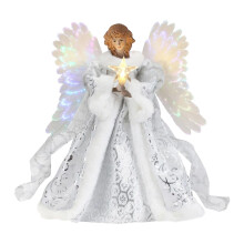 (White) 98in Angel Led Christmas Tree Topper Fairy Festive Xmas Tree Top Ornament Gift