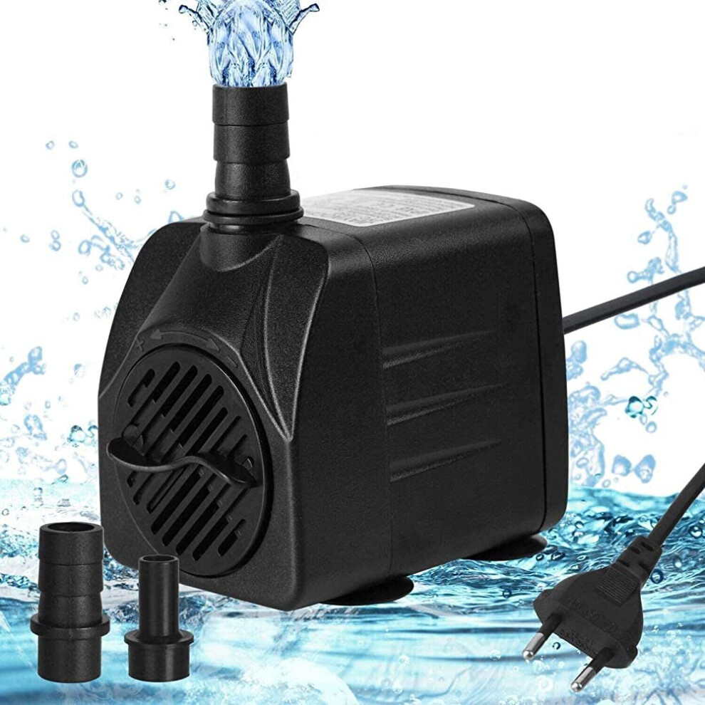 Submersible Water Pump, 800L / H 16W Ultra-Quiet Adjustable Aquarium Pump with 4 Suction Cup Feet