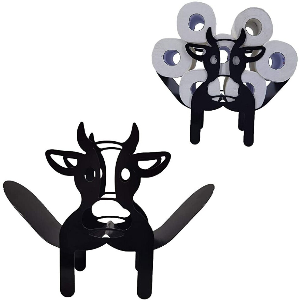 Toilet Roll Holder Metal Toilet Paper Holder Sheep / Owl / Cattle Animal Shape - Black (Desktop Rabbit)-image-OPC-PBM9SFX-NEW