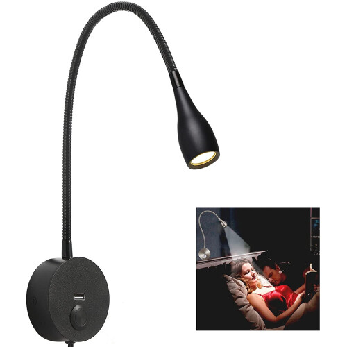 Reading light with on sale usb charger