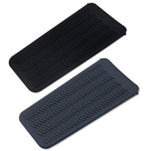 2 Pack Heat Resistant Silicone Mat Pouch, Portable styling heat mat, Curling Iron pad Cover, Hair Straightener Travel bag Case