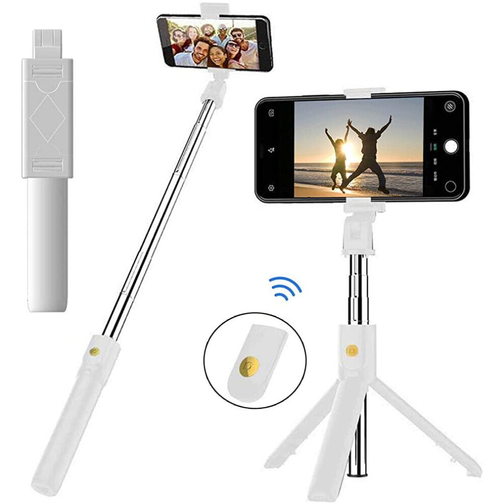 Bluetooth Selfie Stick. Extendable Portable Selfie Stick with Tripod Remote Control. Telescopic Adjustable Baton 270 Â¡Ã£ Rotation Phone Holder-image-OPC-PBM9THD-NEW