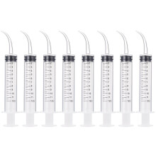 8 Pack Disposable 12cc Dental Syringe Dental Irrigation Syringe with Curved Tip, Tonsil Stone Squirt Mouthwash Cleanerwith Measurement