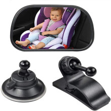 Baby Rear View Mirror with 2 Brackets, Baby Monitor Rear View Mirror Baby Car Mirror, Safety Rear View Mirror Baby Auto Mirror, Safety Shatterproof