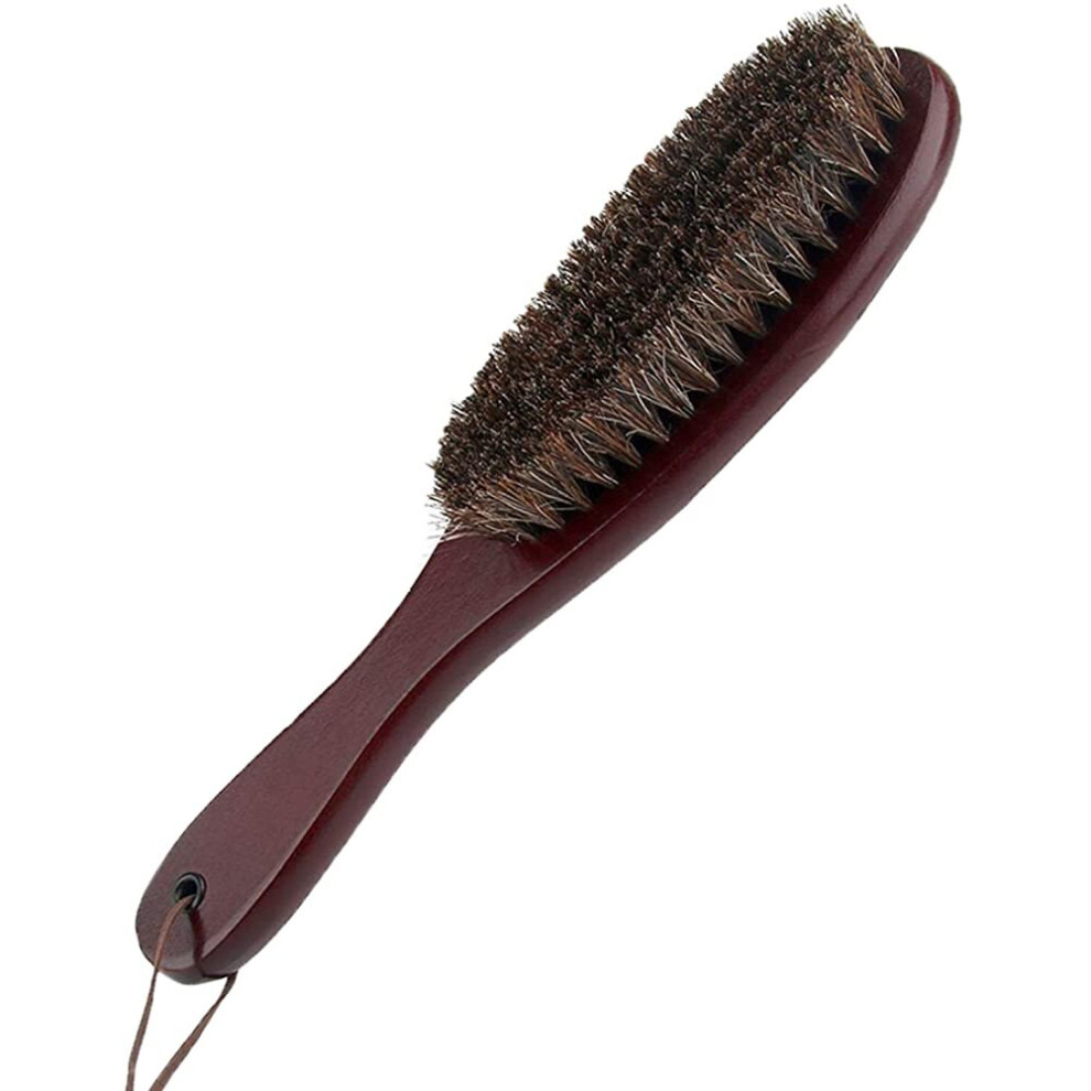 Anti-Lint Clothes Brush. with Soft real horsehair and Wooden Handle
