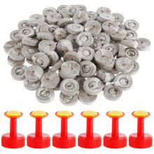 100Pcs Peat Pellets Seedling Soil Block 30mm with 6 Nozzles Peat Soil Granules Seeds Compressed Starter Plugs