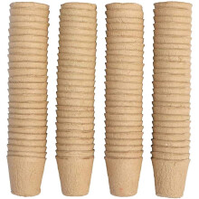 100 Pieces Biodegradable Pots, Biodegradable Seedling Pot, Peat-Free Fiber Pots, Biodegradable Seeding Cup, 8cm, Round, Home Gardening Tools