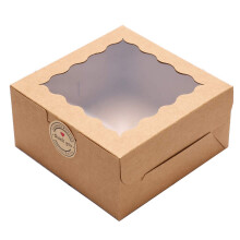 30 Pack Bakery Boxes with Window, 6x6x3 Inch Brown Treat Boxes for Cookies, Strawberries, Pastry, Macarons, Cake Slices Gift Packaging