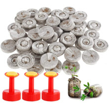 50PCS Swelling Compressed Peat Pellet with Nutrients Seedling Nutrition Block